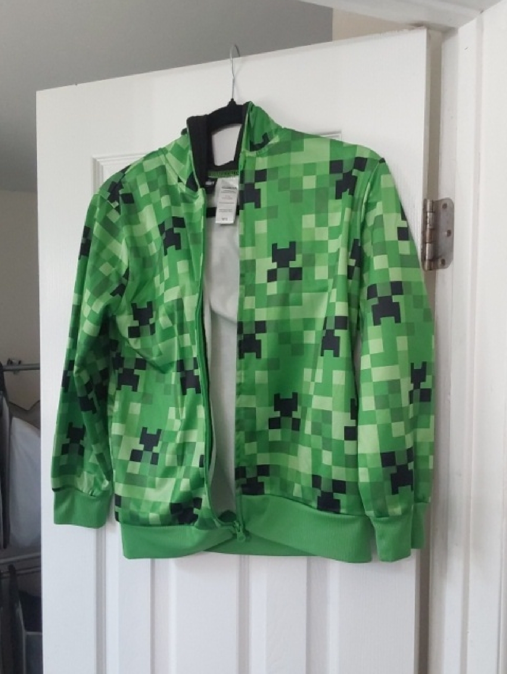 Kids Green Pixel-Print Zip Front Jacket